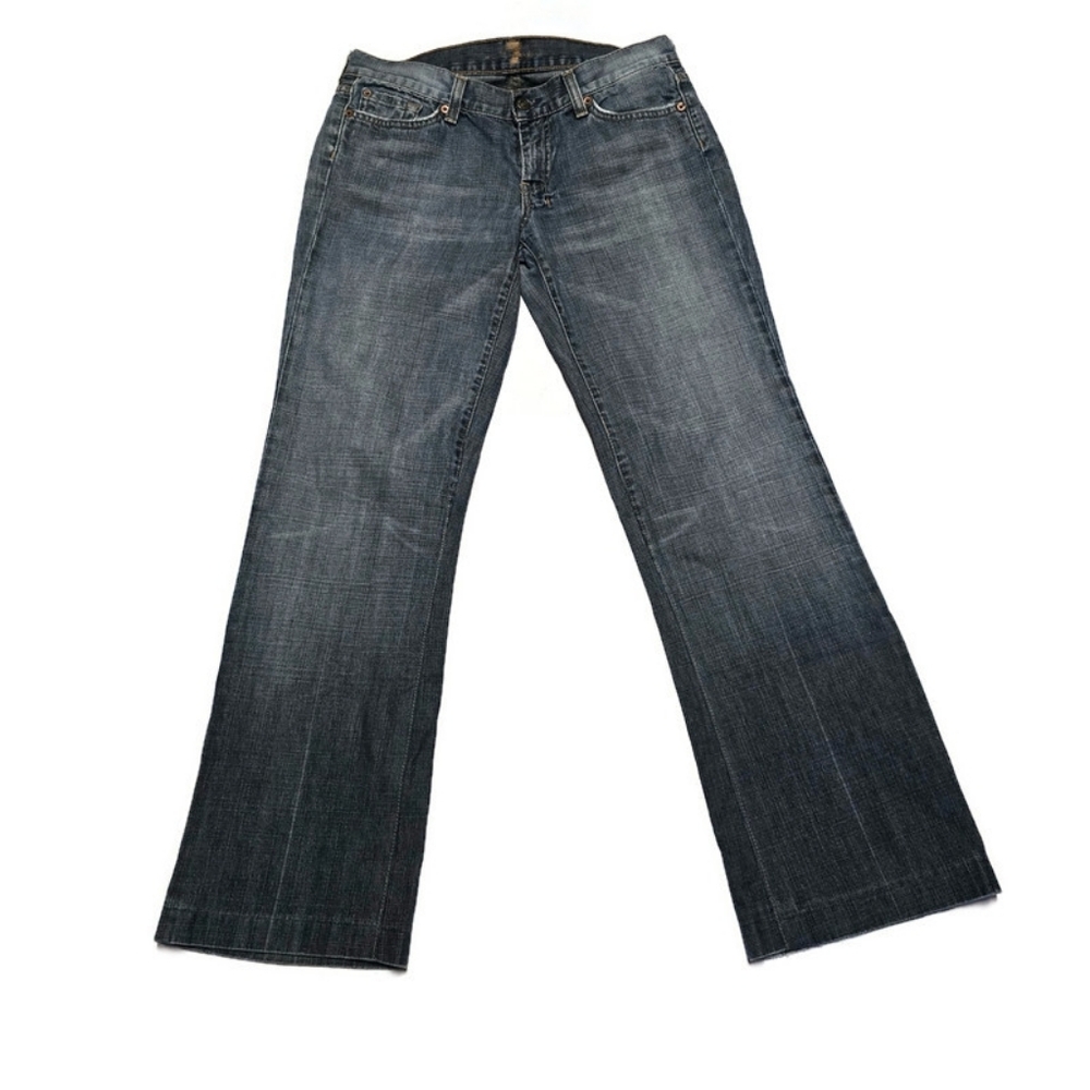 7 Seven For All Mankind DOJO Womens Jeans 29x29 Flare Wide Leg Denim Made in USA